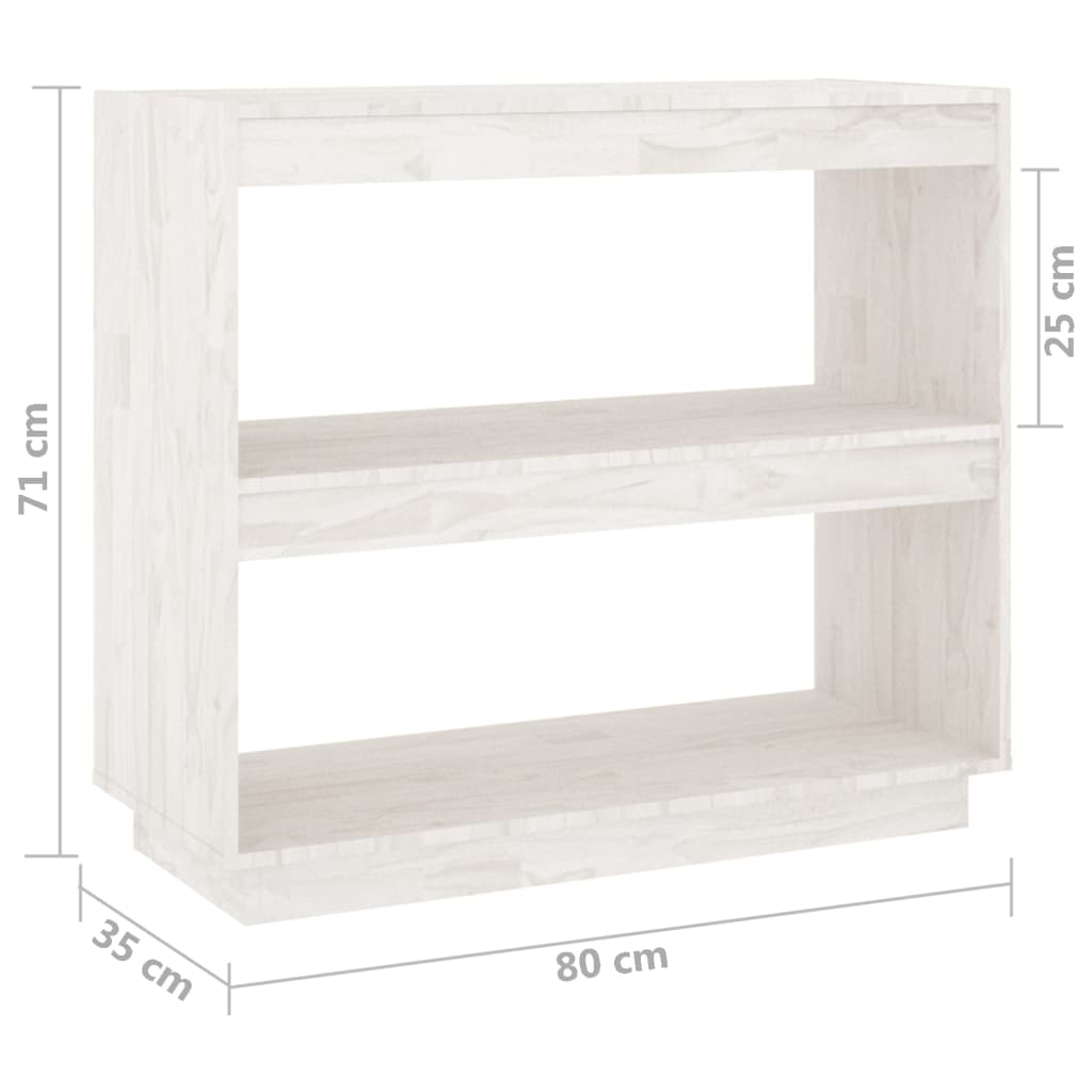 Bokhylla vit 80x35x71 cm massiv furu