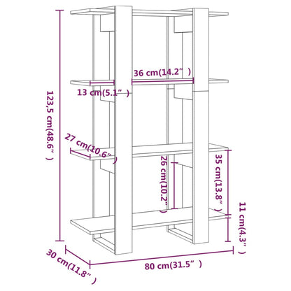 Bokhylla/Rumsavdelare sonoma-ek 80x30x123,5 cm