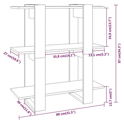 Bokhylla/Rumsavdelare vit 80x30x87 cm