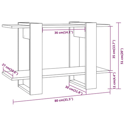 Bokhylla/Rumsavdelare brun ek 80x30x51 cm