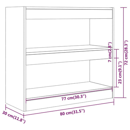 Bokhylla/Rumsavdelare brun ek 80x30x72 cm