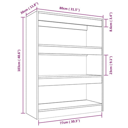 Bokhylla/Rumsavdelare rökfärgad ek 80x30x103 cm konstruerat trä