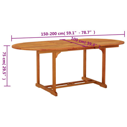 Trädgårdsbord 200x100x75 massivt eukalyptusträ