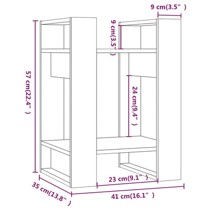 Bokhylla/Rumsavdelare vit 41x35x57 cm massiv furu