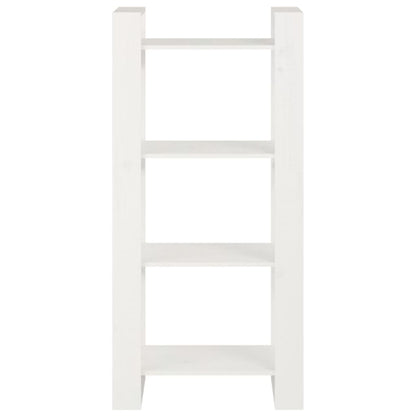 Bokhylla/rumsavdelare vit 60x35x125 cm massiv furu