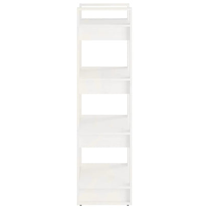 Bokhylla/rumsavdelare vit 60x35x125 cm massiv furu