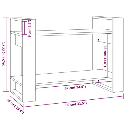 Bokhylla/rumsavdelare honungsbrun 80x35x56,5 cm massivt trä