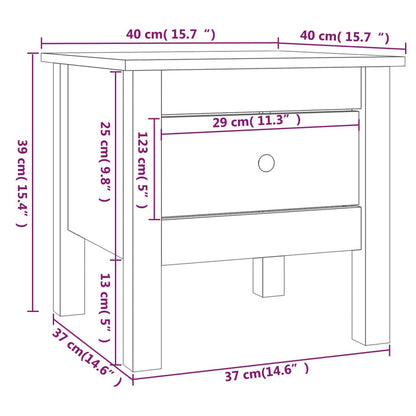 Sidobord 40x40x39 cm massivt furuträ