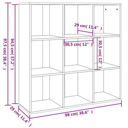 Bokhylla rökfärgad ek 98x29x97,5 cm