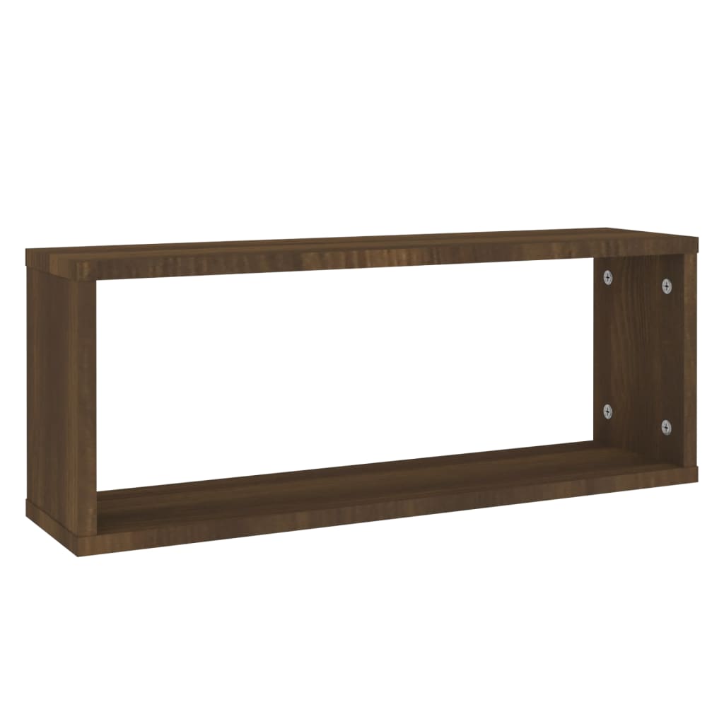 Vägghyllor 6 st brun ek 60x15x23 cm konstruerat trä