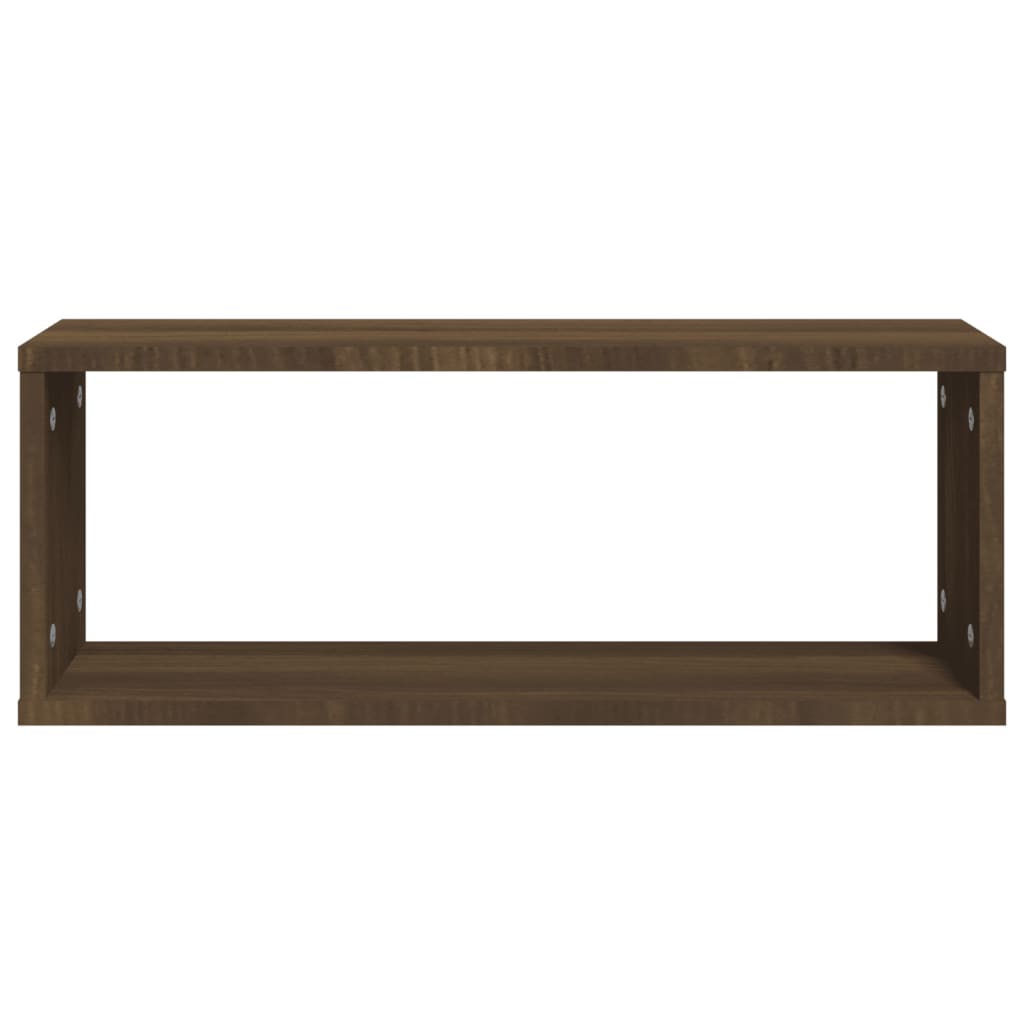 Vägghyllor 6 st brun ek 60x15x23 cm konstruerat trä