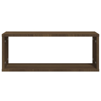 Vägghyllor 6 st brun ek 60x15x23 cm konstruerat trä