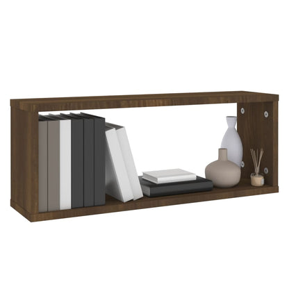 Vägghyllor 6 st brun ek 60x15x23 cm konstruerat trä