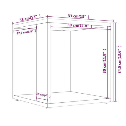 Sidobord rökfärgad ek 33x33x34,5 cm konstruerat trä