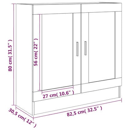 Vitrinskåp brun ek 82,5x30,5x80 cm konstruerat trä