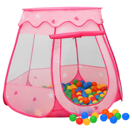 Lektält med 250 bollar Rosa 102x102x82 cm