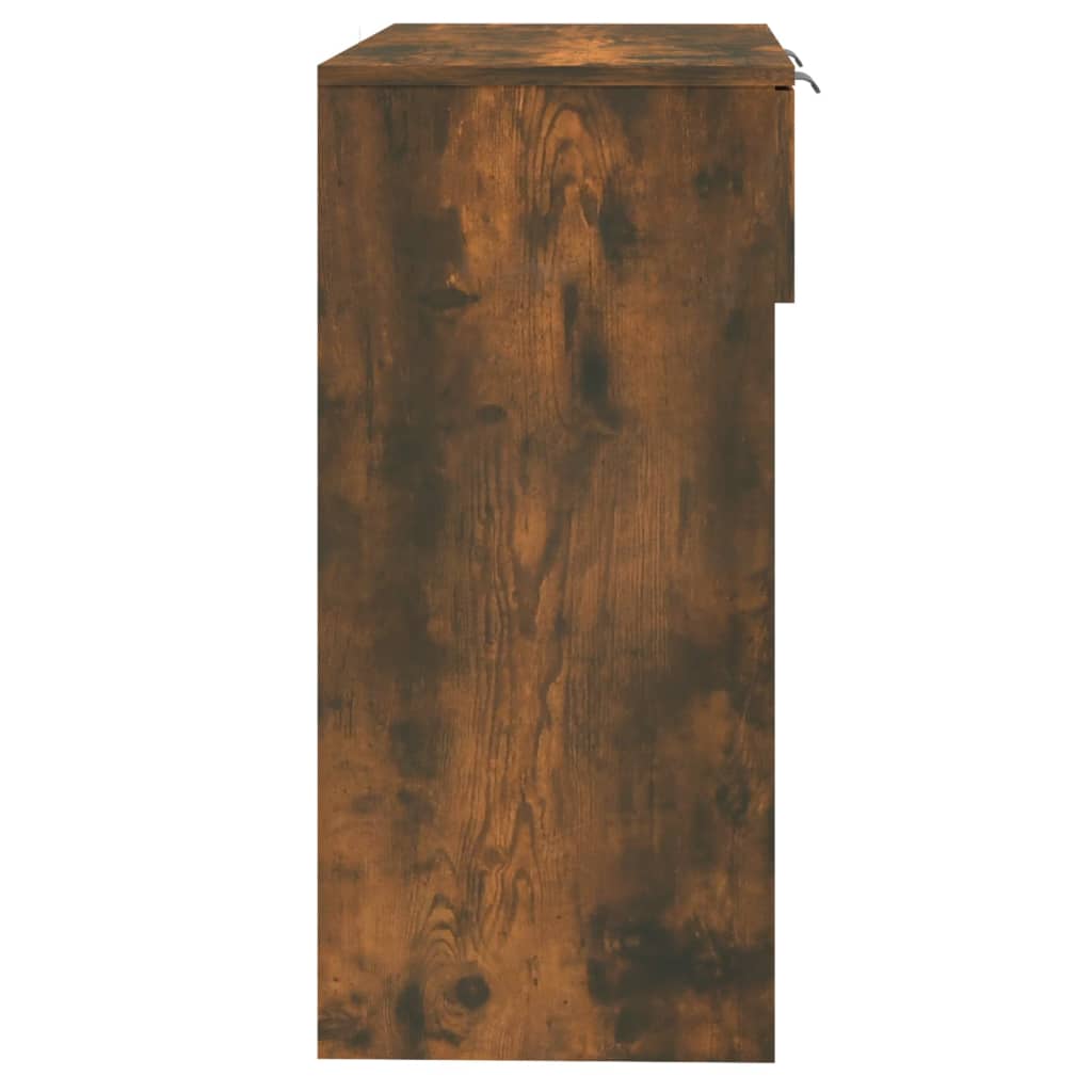 Avlastningsbord rökfärgad ek 90x36x75 cm konstruerat trä