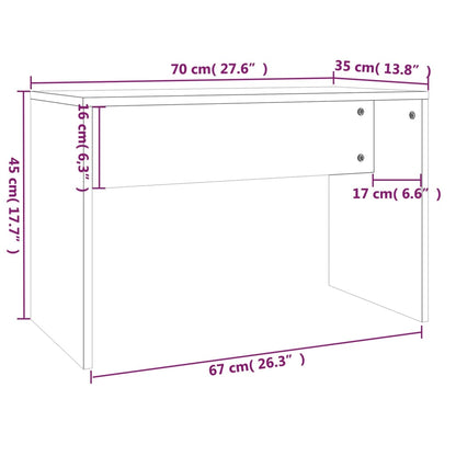 Sminkbord set vit 74,5x40x141 cm