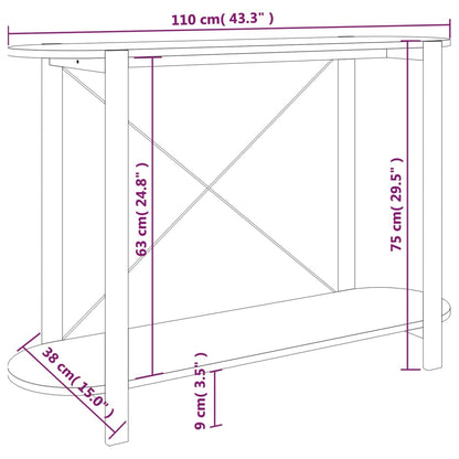 Konsolbord vit 110x38x75 cm konstruerat trä