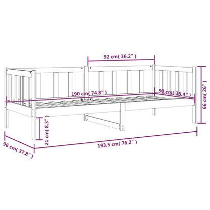 Dagbädd utan madrass 90x190 cm massiv furu