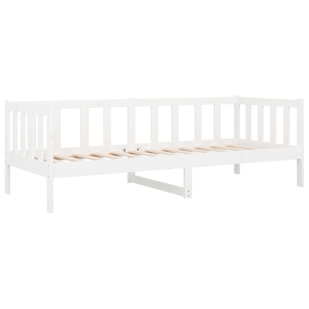 Dagbädd utan madrass vit 90x190 cm massiv furu