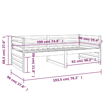 Dagbädd honungsbrun 90x190 cm massiv furu