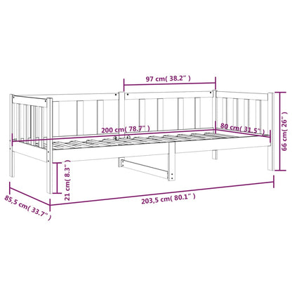 Dagbädd utan madrass 80x200 cm massiv furu