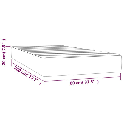 Pocketresårmadrass mörkbrun 80x200x20 cm tyg