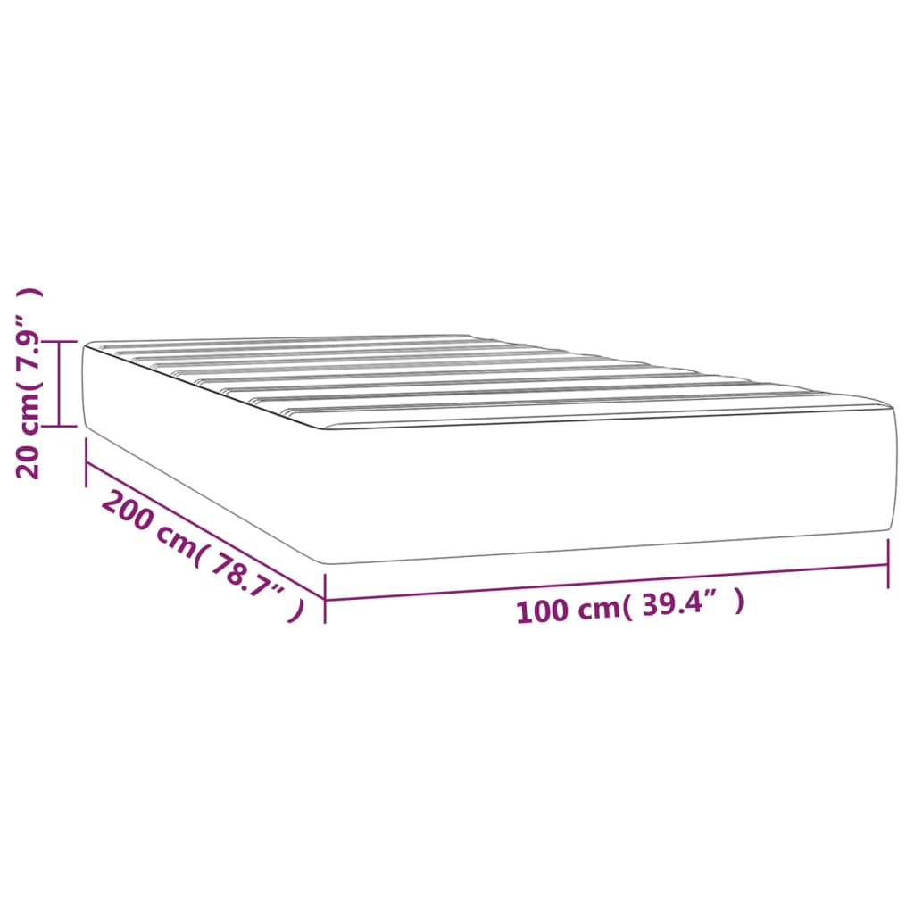 Pocketresårmadrass svart 100x200x20 cm tyg