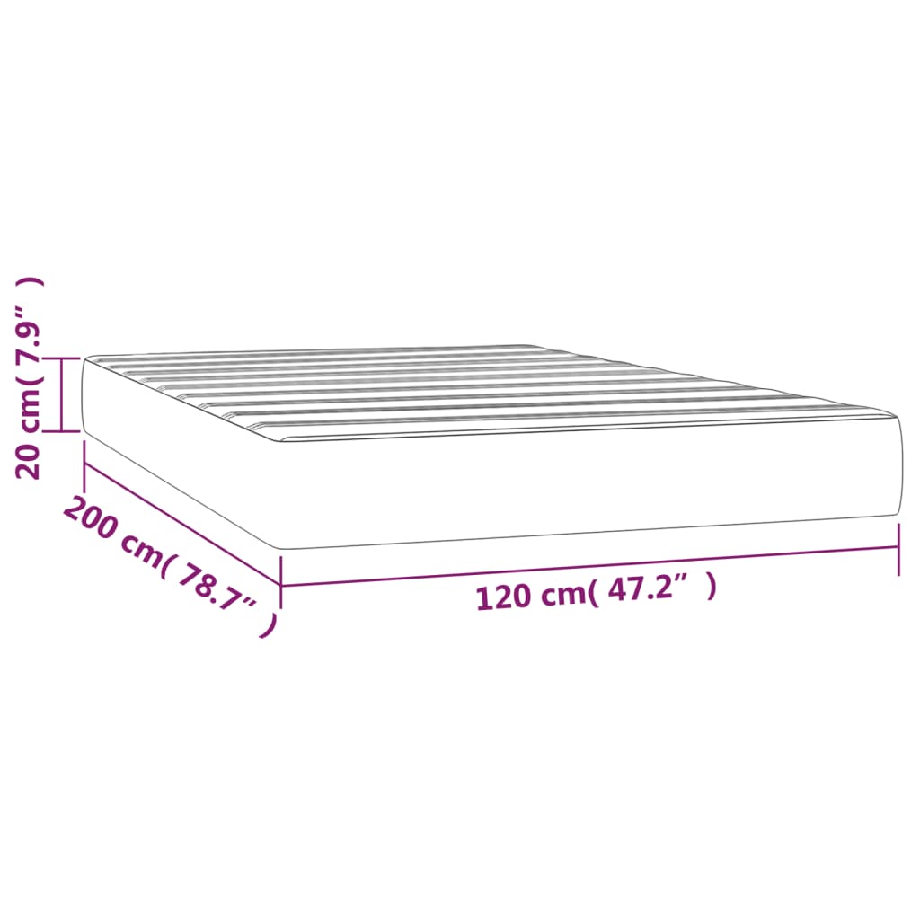 Pocketresårmadrass svart 120x200x20 cm tyg