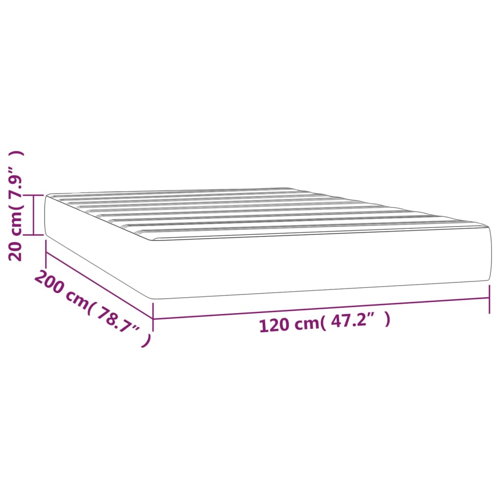 Pocketresårmadrass svart 120x200x20 cm konstläder