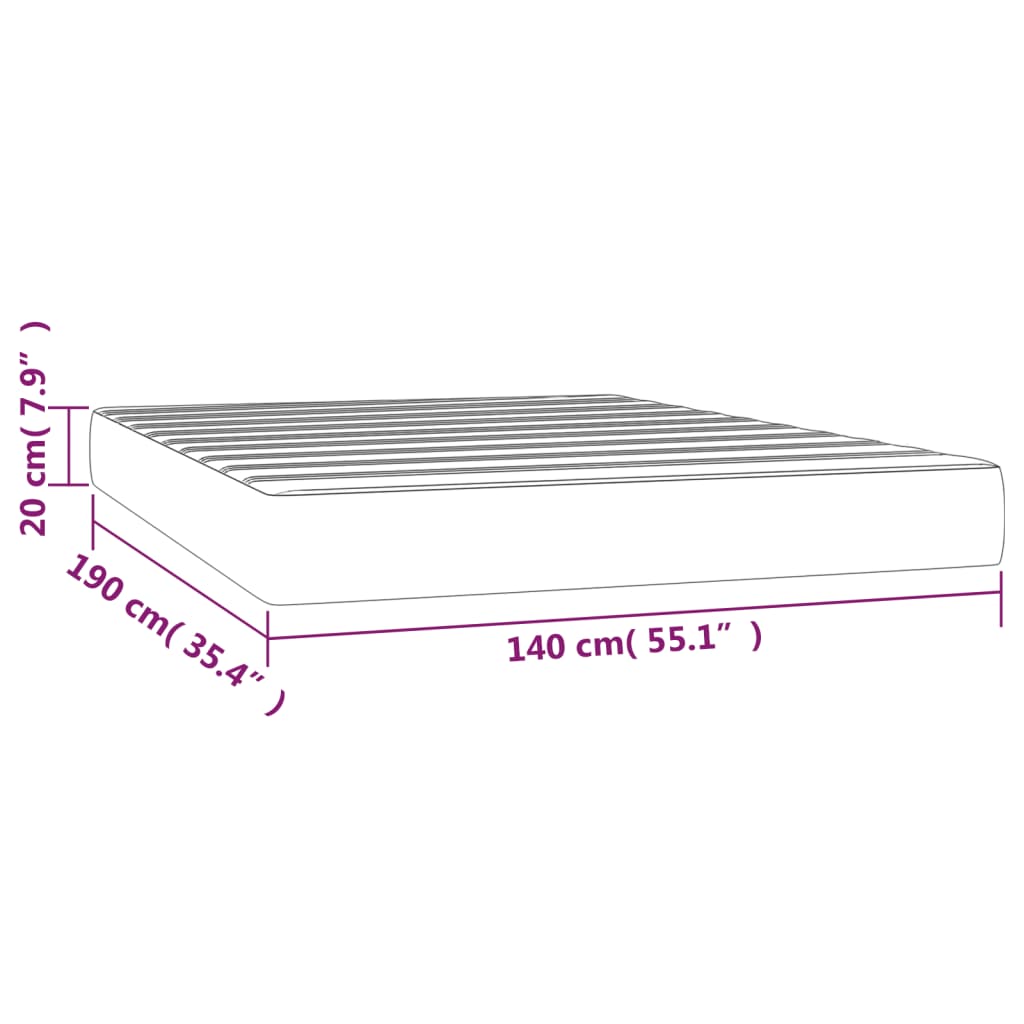 Pocketresårmadrass gräddvit 140x190x20 cm konstläder