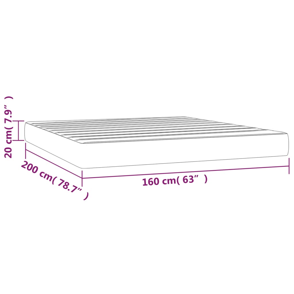 Pocketresårmadrass brun 160x200x20 cm konstläder