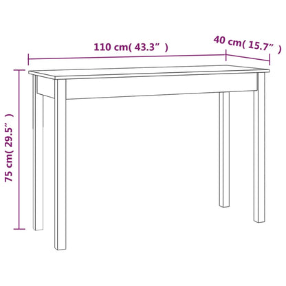 Konsolbord 110x40x75 cm massiv furu