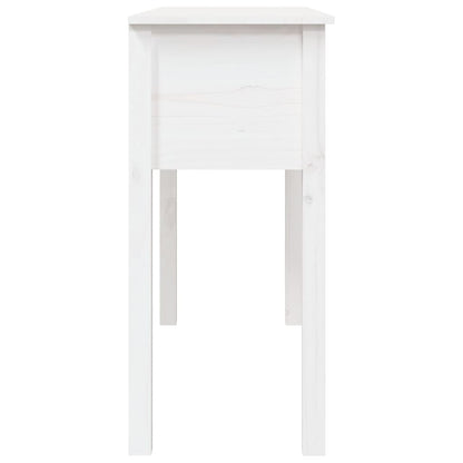 Konsolbord vit 100x35x75 cm massiv furu