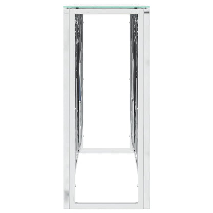 Avlastningsbord silver 110x30x70 cm rostfritt stål och glas