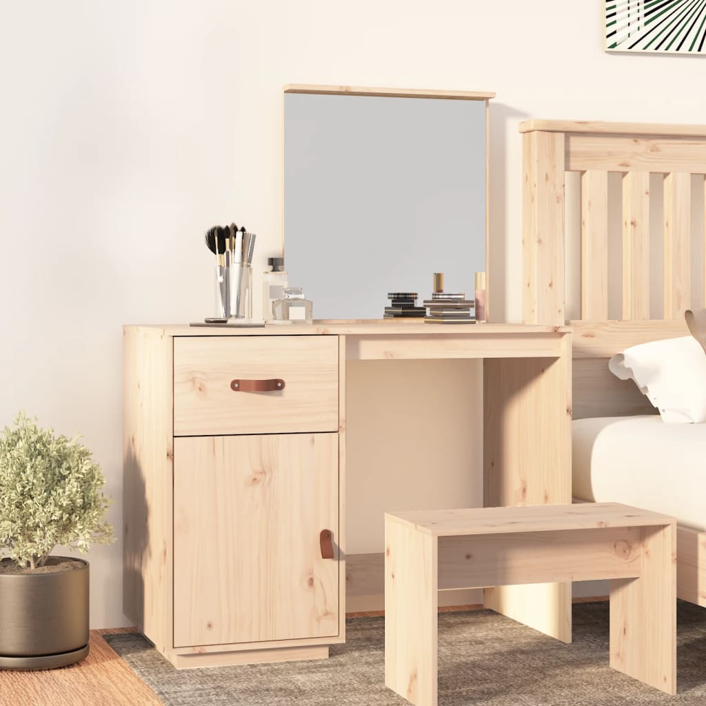 Sminkbord 95x50x134 cm massiv furu