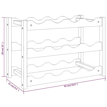 Vinställ för 12 flaskor massivt valnötsträ