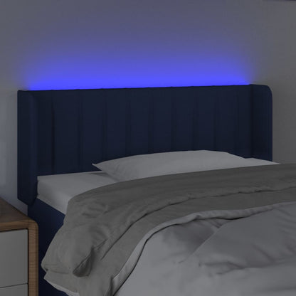 Sänggavel LED blå 83x16x78/88 cm tyg