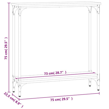 Avlastningsbord rökfärgad ek 75x22,5x75 cm konstruerat trä
