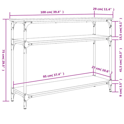 Avlastningsbord brun ek 100x29x75 cm konstruerat trä