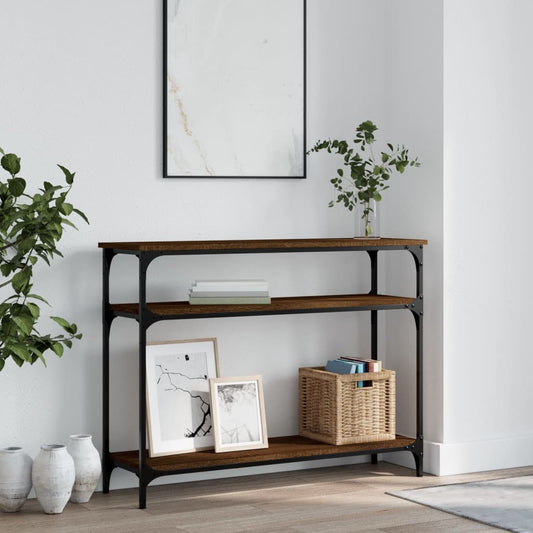 Avlastningsbord brun ek 100x29x75 cm konstruerat trä