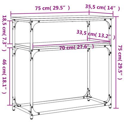 Konsolbord svart 75x35,5x75 cm konstruerat trä