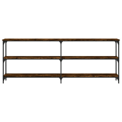 Avlastningsbord rökfärgad ek 200x29x75 cm konstruerat trä