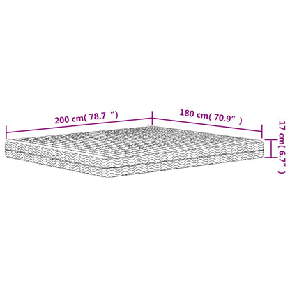 Skummadrass vit 180x200 cm hårdhet H2 H3