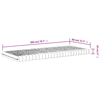 Skummadrass vit 80x200 cm 7-zoner hårdhet 20 ILD