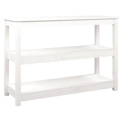 Konsolbord vit 110x40x74 cm massiv furu
