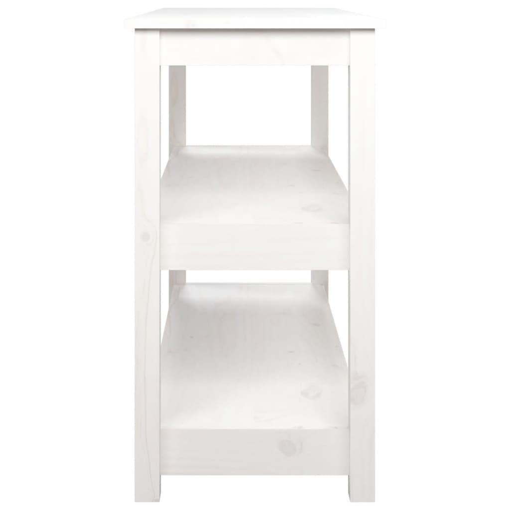 Konsolbord vit 110x40x74 cm massiv furu