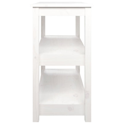 Konsolbord vit 110x40x74 cm massiv furu
