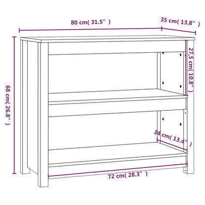 Bokhylla honungsbrun 80x35x68 cm massiv furu